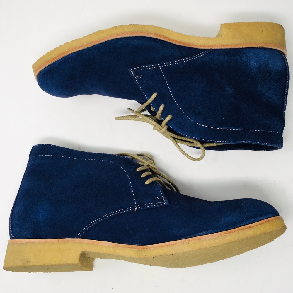 Johnston & Murphy blue suede chukka Hayden 9 EUC